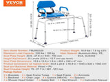 Sliding Tub Transfer Bench with 360 Degree Swivel Seat, Sliding Shower Chair with Pivoting Armrest & V952-YDSYGZYTLSLK85WSBV0