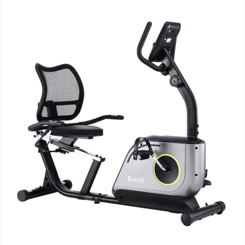 Everfit Recumbent Exercise Bike Magnetic Cycling Mesh Chair 120kg Loading EB-F-RB-03-BK