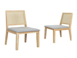 Levede 2x Rattan Dining Chair Solid Wood Lounge CH1141-2-NT