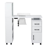 Artiss Manicure Table Nail Desk with Built-in Dust Collector Beauty Salon Station Drawers Shelves FUR-AD-MANICURE-6MOD-WH-AB