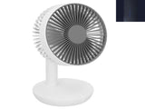 Oscillating Desk Fan Rechargeable Mute Practical Desktop USB Charging Fan for Home SchoolWhite V1294-YM0901-3113210069311