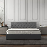 Milano Capri Luxury Gas Lift Bed With Headboard - Grey No.28 - King Single ABM-10002037