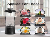 Black Portable Blender 600ml Personal Smoothie Maker USB Rechargeable Juicer Cup with 6 Stainless V888-ELOSUNG40413