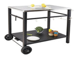 Outdoor Grill Dining Cart with Double-Shelf, 85*55cm BBQ Movable Food Prep Table, Multifunctional V952-JSHWBCTC855512MJNV0