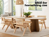 Artiss 4x Dining Chairs Wooden Rattan Seat Rubber Wood Frame DINC-L-RAT-WDX4