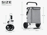 CARLA HOME Foldable Shopping Trolley, Aluminium Cart, 45L, Waterproof, Grey V178-36574