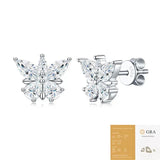 Elegant Butterfly Moissanite Earrings in Sterling Silver Sparkling 8 Hearts 8 Arrows Cut Studs for V1341-ZY-8WZ5DFPL-MOISSANITE-PREMIUMS925