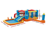 Keezi Inflatable Kids Pool Play Park Jumping Castle Volleyball Net with Blower Balls 4mx4.37m IOT-PARK-2746