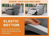 Power Lift Recliner Chair Cover, Stretch Jacquard Fitted Slipcover with Side Pocket, Gray V1188-MS-721-271