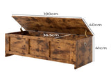 Levede Storage Bench Rustic Wooden Storage Cabinet CH1164-BR-AU