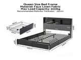 Artiss Queen Bed Frame with Storage, 4 Drawers and Charging Station BFRAME-M-AXIS-Q-BK-AB
