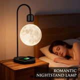 Levitating Moon Lamp with 15W Wireless Charger 3D Printed Realistic Lunar Texture, 3 Color Modes, V1341-ZY-45FE4GRA-BLACK