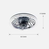 Ceiling Fan Light Bedroom Home E27LED Fan Light With Remote Control Speed and Brightness Adjustable V1294-YM0901-L6858GR-1