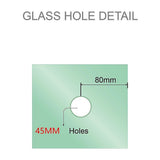 100cm Frameless Diamond Shower Screen White U-Brackets Detailing with Durable SS Hinges V63-932681