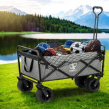 Gardeon Garden Cart with Cargo Net Grey GCT-FABRIC-NET-120KG-GY