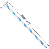 100pcs Commercial Cotton Candy Paper Sticks 10mm x 300mm Blue Striped Design Party Supplies Wedding V1366-AZ2-W-15425
