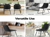 Artiss 2x Dining Chairs Retro PU Leather Kitchen Lounge Cafe Accent Chair Black UPHO-C-DIN-2503-BKX2