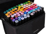 80-pack - Marker Pens with Case - Double-sided - Pens Multicolor multicolor V1237-ZY-203-3598
