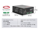 CO2 Laser Power Supply, 80W, Power Supply for 80W Laser Tube, Constant Current Protection, Open V952-EYHTJGGDY80WQ8UO8V7