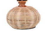 Pleated Table Lamp Soft Yellow Light Linen Lampshade Rattan Base Bedside Lamp for Bedroom Roseate V1294-YM0901-3119250082811
