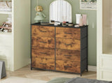 Tallboy Dresser Chest of Drawers in Black - 8 Fabric Drawers, 96x86cm V178-59305