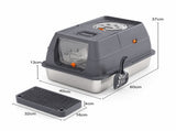 Dark Grey Large Stainless Steel Cat Litter Box, Foldable Covered Cat Litter Tray with Round Top & V1243-MSPT144-DRAKGRAY-M-OD