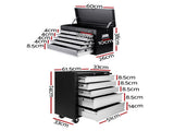 Giantz 14 Drawer Tool Box Cabinet Chest Mechanic Garage Storage Trolley Grey TB-14DR-CH-RO-BKGY
