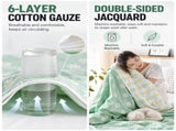 100% Cotton 6-Layer Gauze Summer Blanket & Towel Blanket - Ultra Soft & Breathable Reversible Quilt, V888-ELOSUNG55384-4