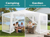 Instahut Gazebo 2x2m Marquee Wedding Party Tent Outdoor Camping Mesh Wall Canopy Shade Gazebos White GAZEBO-WED-C-FG-222-WH