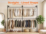 Artiss Industrial Pipe Clothing Rack Garment Clothes Display Stand Wall Mounted HANGER-B-12-RAIL-BK
