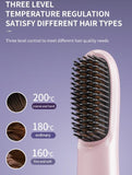 Pink 4D Straight Hair Comb and Negative Ionic Styler with Dual MCH Ceramic Fast Heating, Anti-Scald V888-ELOSUNG55162-1