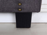 Bed Head Queen Size Charcoal Headboard with Curved Design Upholstery Linen Fabric V43-BED-CARLQCH
