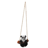 Panda Swing Statue Resin Animal Garden Outdoor Statue for Patio Yard Lawn Home Office V1294-YM0523-3111210393511
