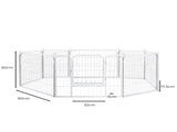 PaWz 8 Panel 24'' Pet Dog Playpen Puppy White 24 inch DO1005-24-WH