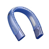 Hanging Neck Fan Wearable Bladeless Fan USB Rechargeable Cooling Fan with 5 Speed Adjustment Blue V1263-JX-7213-2