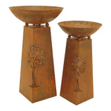 Set 2 Nested Rust Tree of Life Firebowls 83cm V637-01520FIR
