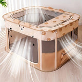 Foldable Pet Playpen with Zippered Top, Portable Cat Whelping Box & Puppy Kennel for Indoor/Outdoor V1341-ZY-86RQFA5V
