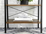 Rustic brown and black steel Metal Frame 4 Tier bookshelf V178-11055
