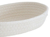 3 Pcs Desktop Storage Basket Oval Organizer Container Cotton Rope Hand Woven for Makeup Snacks White V1294-YM0626-3117220295311