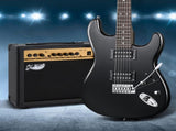 Alpha Electric Guitar Music String Instrument 20W Amplifier Black GUITAR-E-41-ELEC-BK-ACC