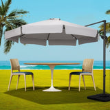 Instahut 3m Outdoor Umbrella w/Base Cantilever Beach Roma 360 Degree Tilt Grey UMB-ROMA-F-50N-GR