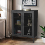 Levede Storage Cabinet Steel Kitchen Black CH1073-BK