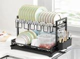 CARLA HOME Dish Drying Rack 2-Tier Kitchen Drainer with Drainboard LSB-36245