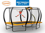 Kahuna 6 ft x 9 ft Rectangular Outdoor Trampoline - Orange TRA-FJP-RCT-69V