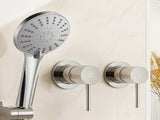 Cefito 4.5" Handheld Shower Head Round with Wall Twin Swivel Bathroom Tap Silver SHOWER-A4-RO-SI-TAP-RO