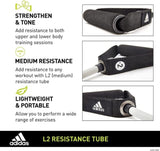 Adidas Resistance Tube Level 2 Band Elastic Yoga Fitness Gym Strap - Grey/Black V563-ADTB-10502