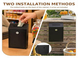 Metal Donation Box High-Security Lock, Sturdy & Reliable, Dual Installation, Extra-Long Slot, V1366-AZ2-W-15134