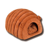 Orange Brown Cat Cave Bed - Cozy Pet House for Cats - Soft Comfortable Kitten Bed V1258-DP02-BOL-495