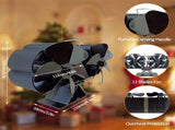 12 Blade Fan Heat Self-Powered Wood Stove Top Burner Fireplace Silent Eco Heater V201-BCJHDFCA0212