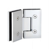 90cm Frameless Diamond Shower Screen Chrome F-Brackets, Brass Hinges & Square Double Pull Handle V63-911941